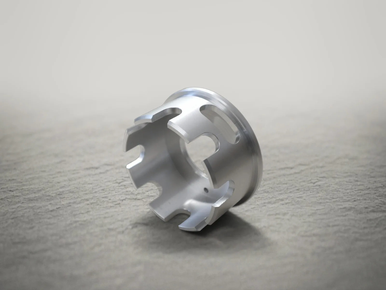 Nabe mit Ausfräsungen – Aluminium · gedreht und gefräst
